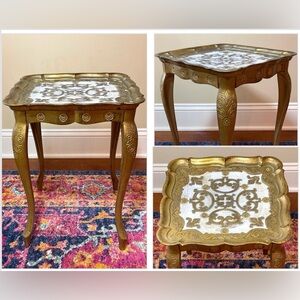 Vintage Hollywood Regency Florentine Italy Nesting Table